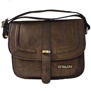 Estalon Brown Leather Crossbody Bag